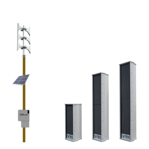 Indoor and outdoor speakers integrated by HQE Systems ready to give an alert.