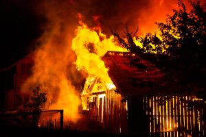 Wooden House on Fire due to the Texas Panhandle wildfires
