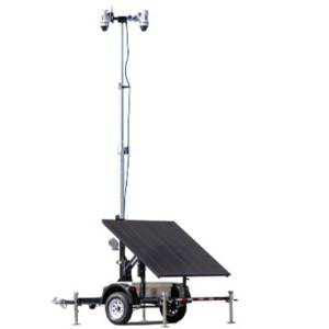 Mobil Surveillance Trailer integrated by HQE Systems for emergency life safety events, such as the UCLA Protest.